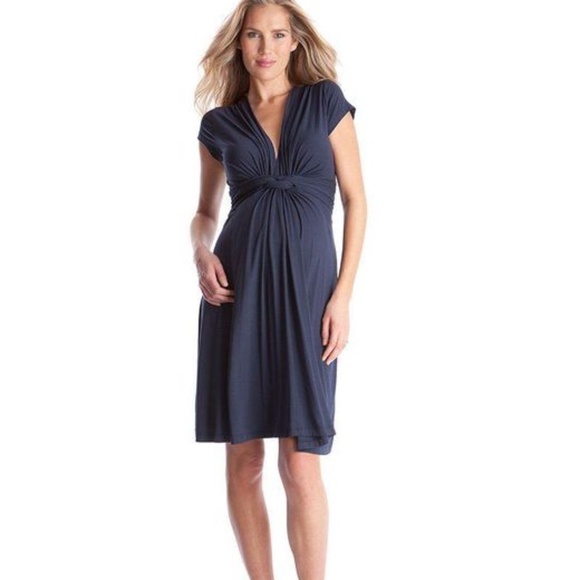 Seraphine Dresses & Skirts - Seraphine Knot-Front Maternity Dress, Navy, Size 4